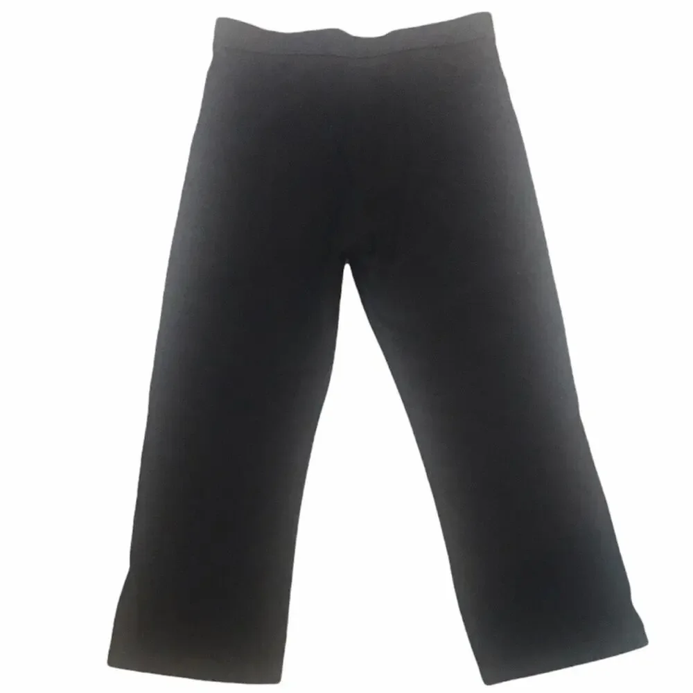 Nike Dri-fit Crop Capri Pants Single Pocket Double Snap Zip Closure Black Small - Picture 2 of 9